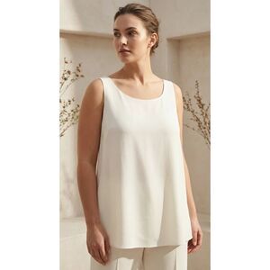 Lafayette 148 New York Cream white 100% Silk Tank top | Sz 14